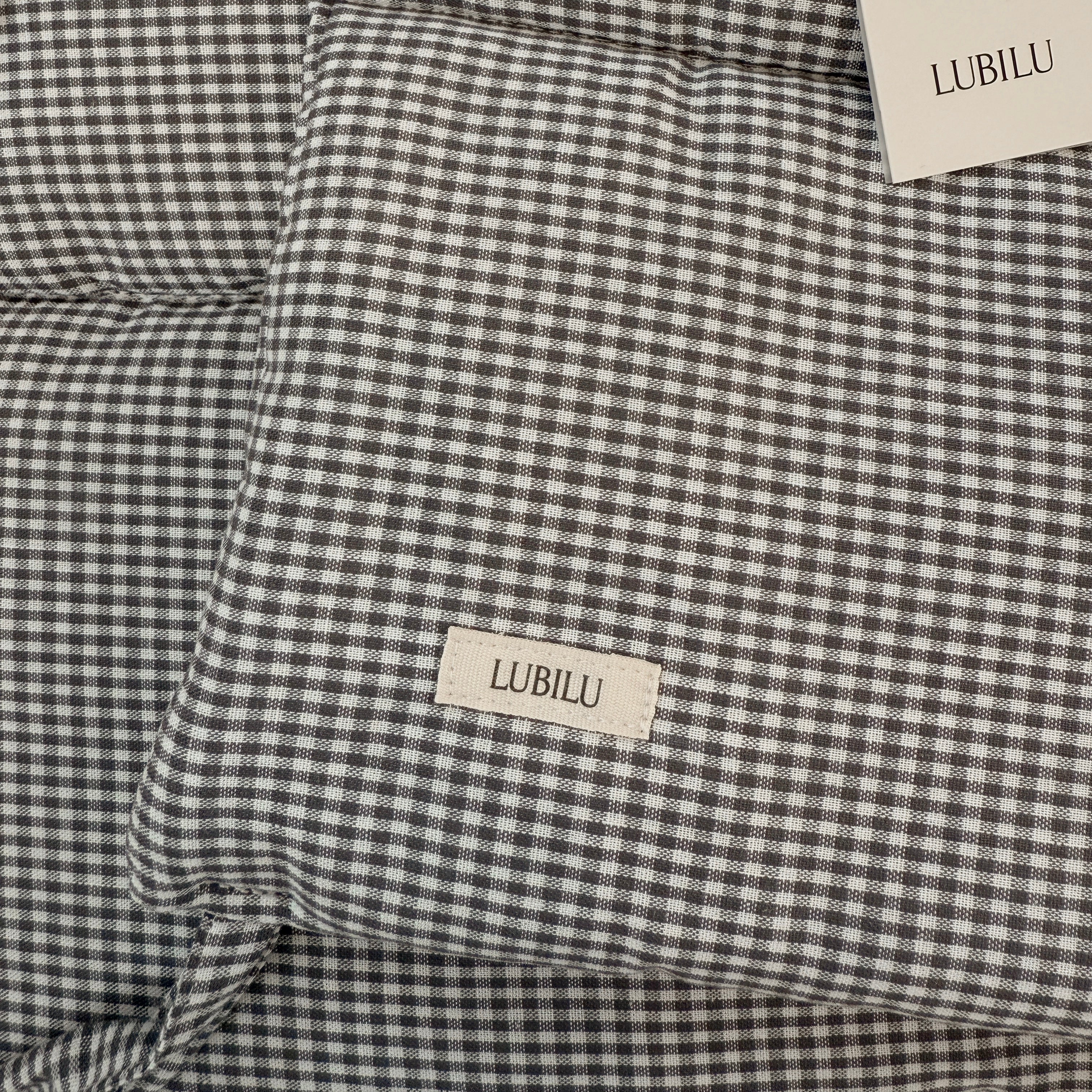 Crib Bumper Mini Check Grey