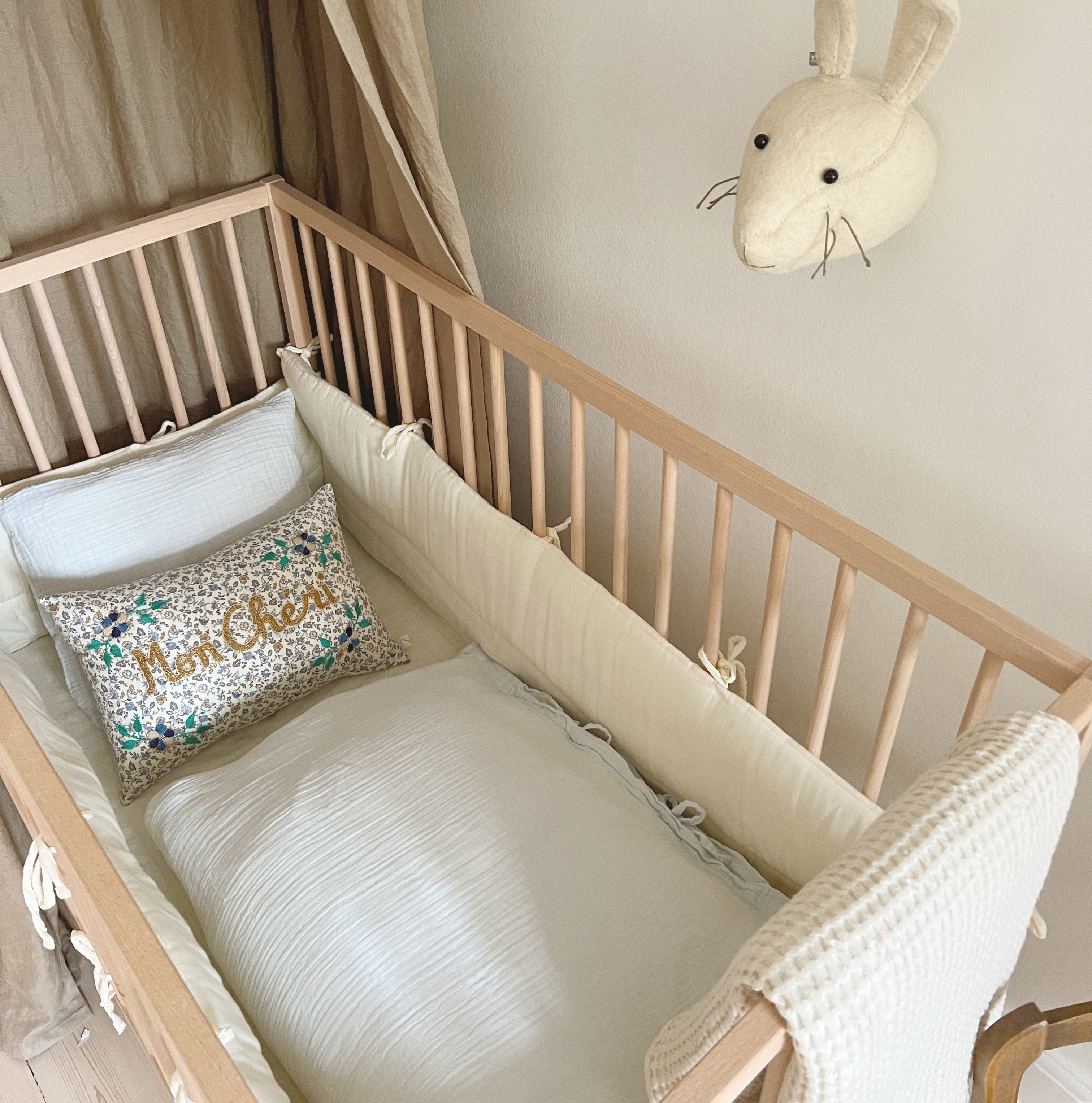 Muslin Bedding Junior Soft Blue