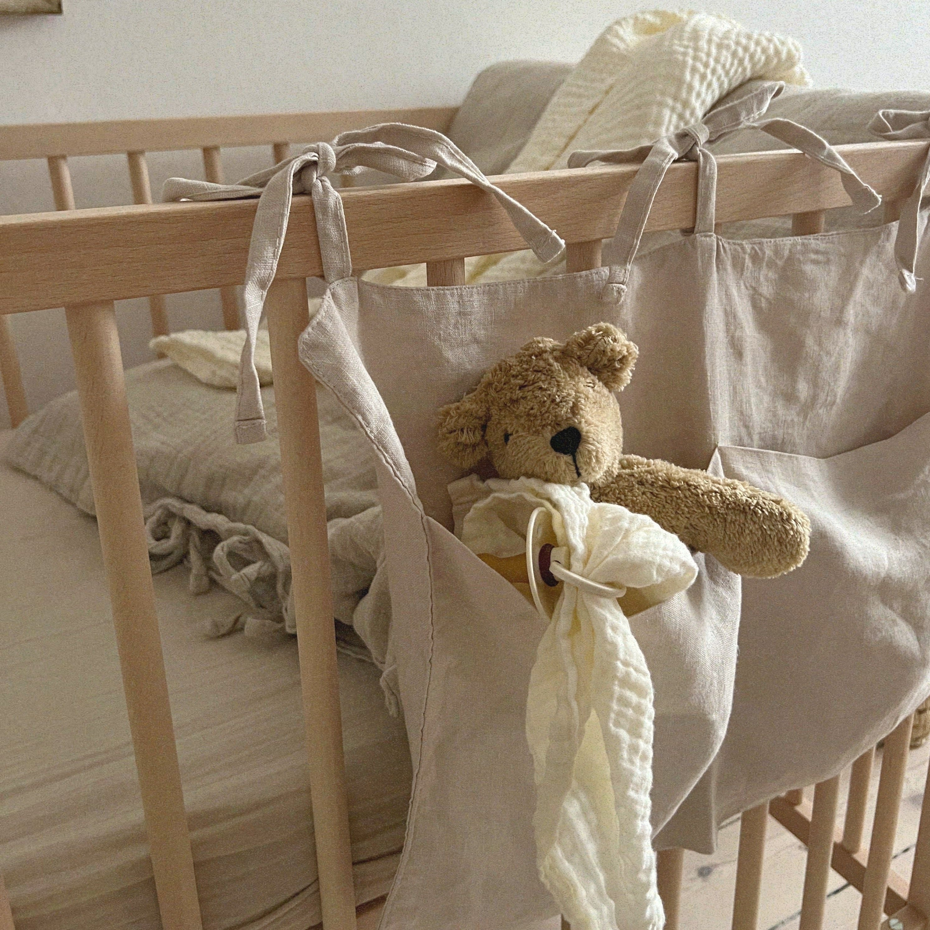 Linen Bed Pocket Beige