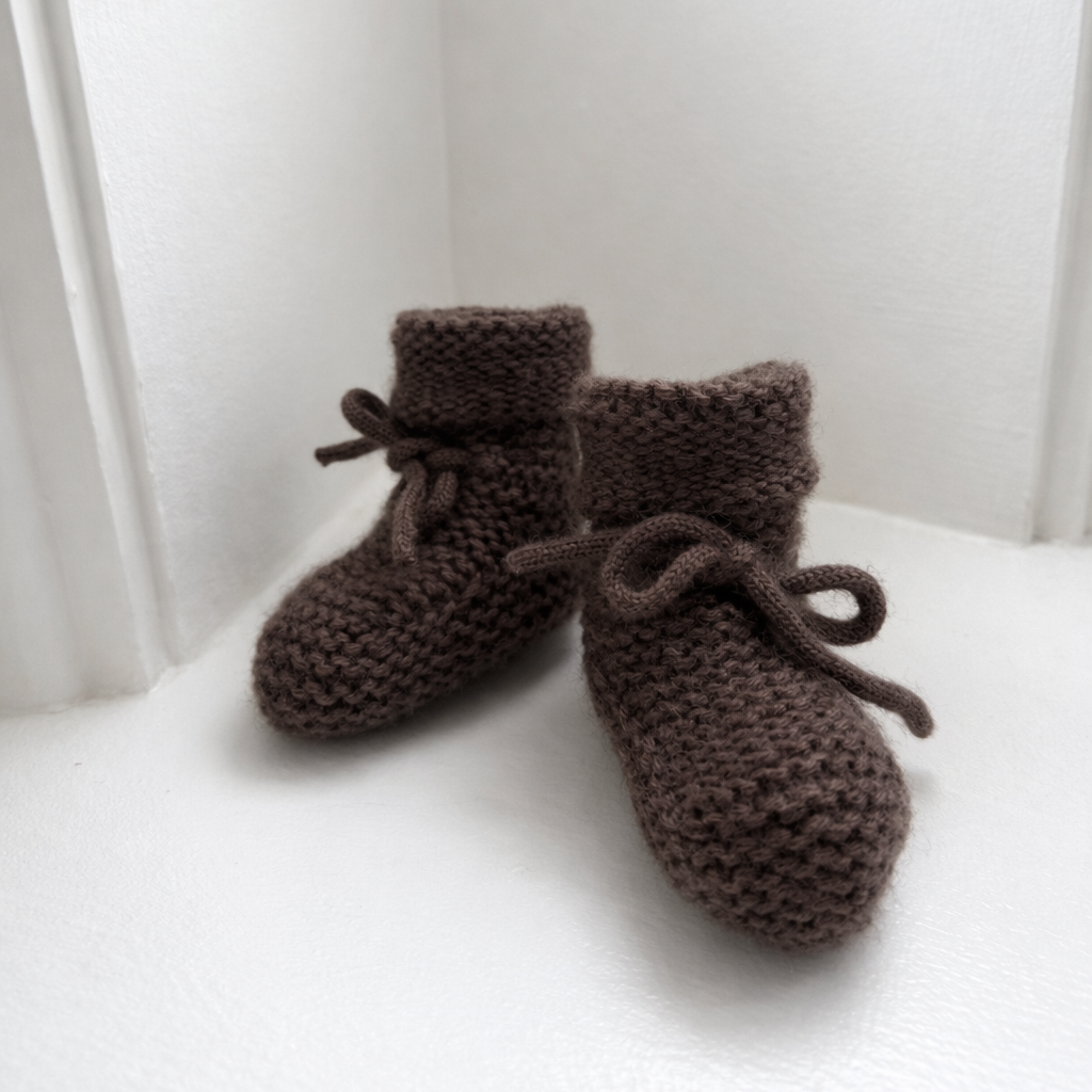 Cashmere Booties Brown Melange