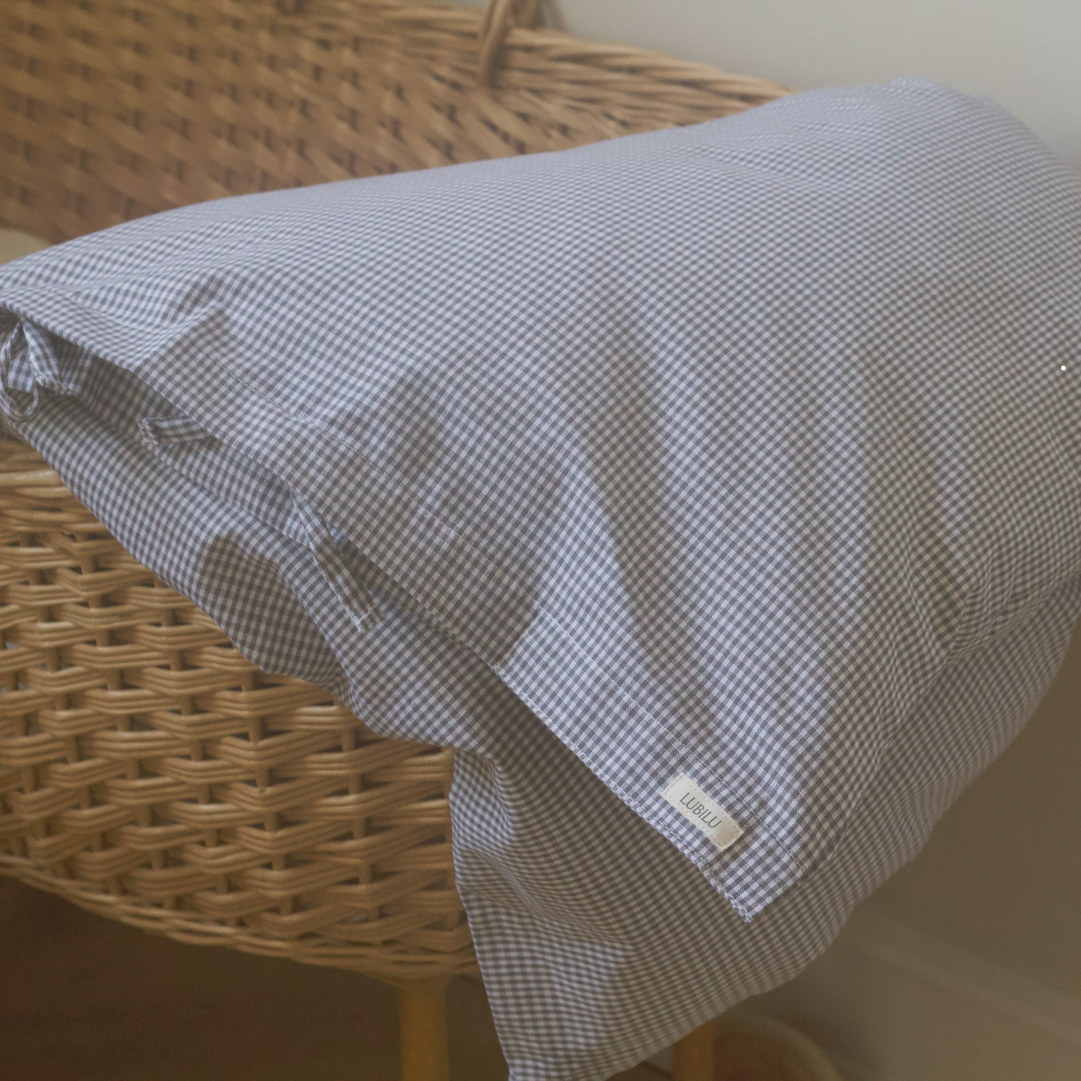 Lubilu Checked Bedding Dark Grey Junior