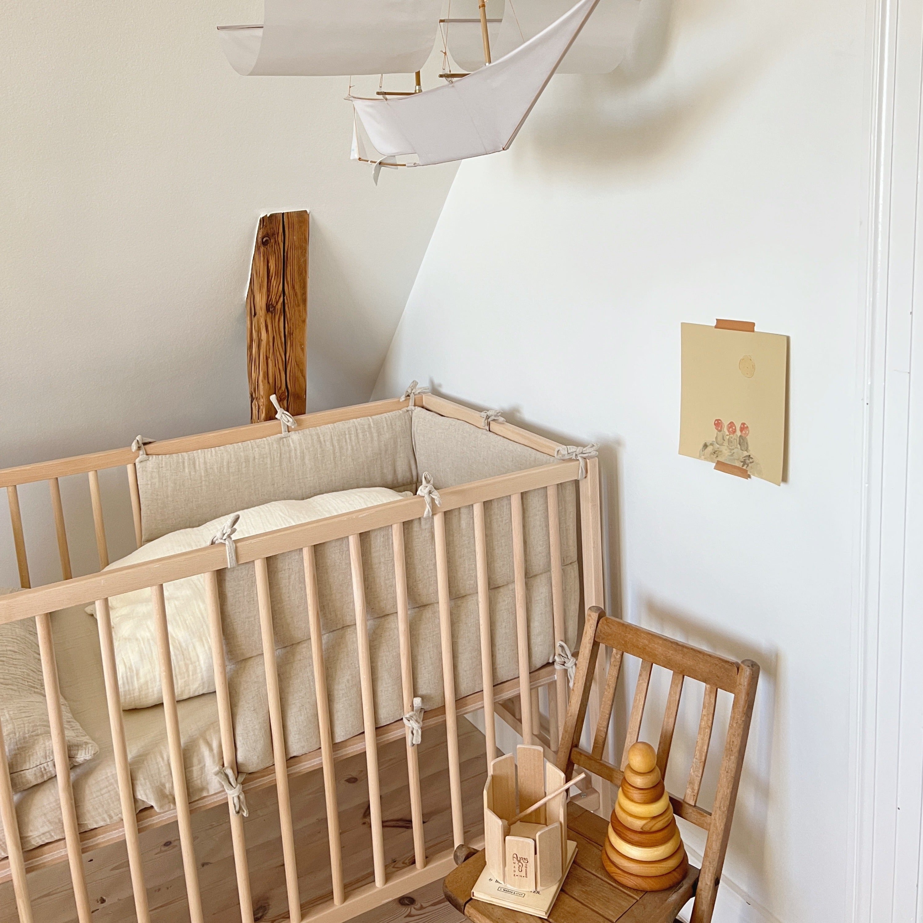 Linen Crib Bed Bumper