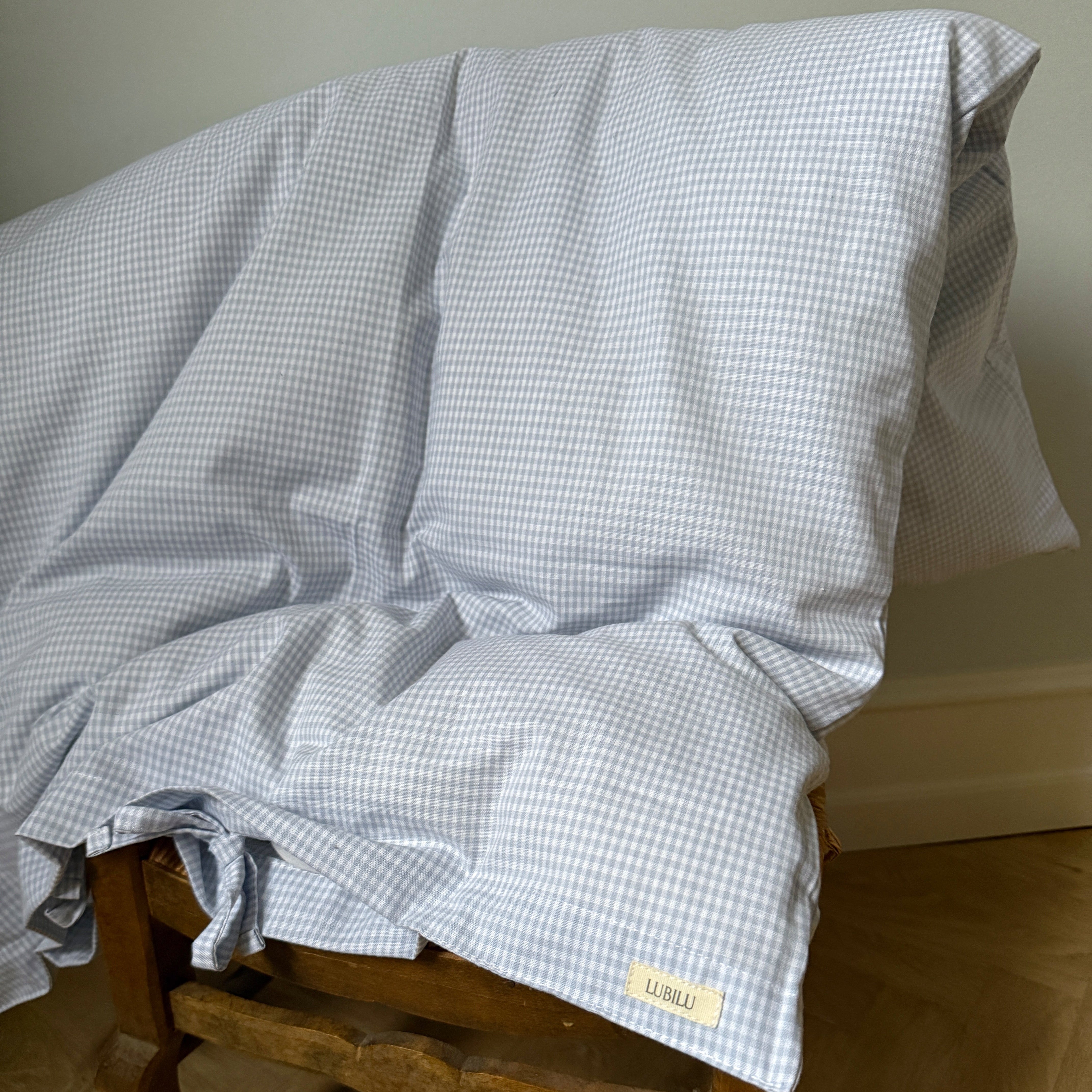 Mini Check Junior Bedding Soft Blue