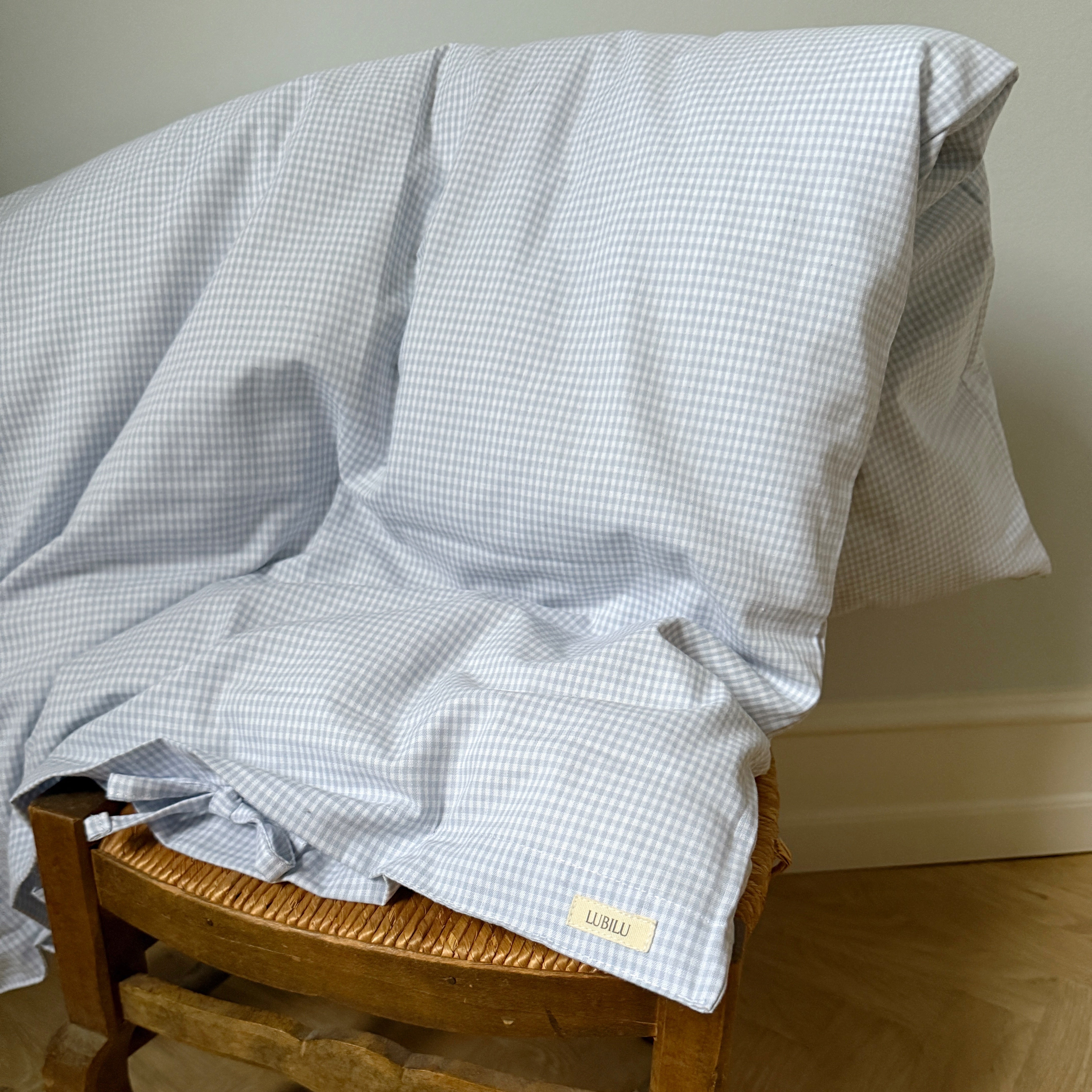 Mini Check Junior Bedding Soft Blue