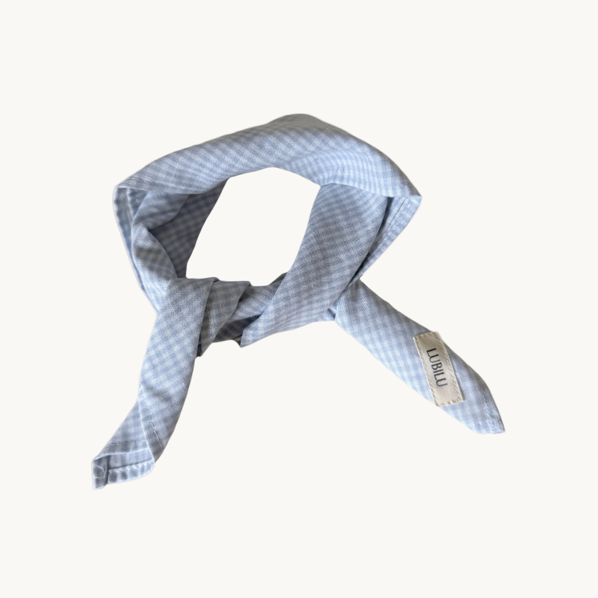 Mini Check Scarf Soft Blue