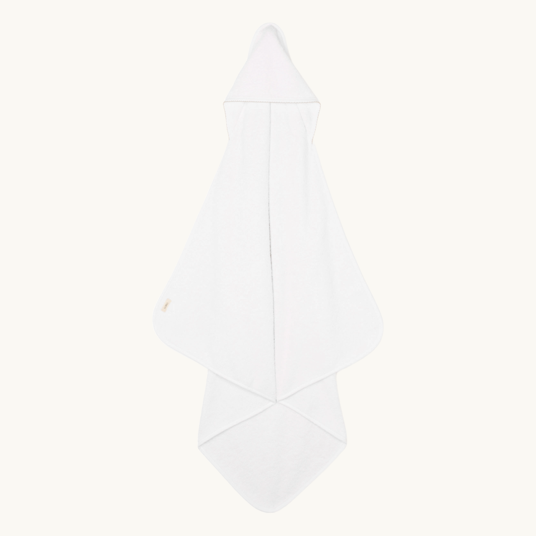 Organic Hooded Towel with Edge Detail Beige