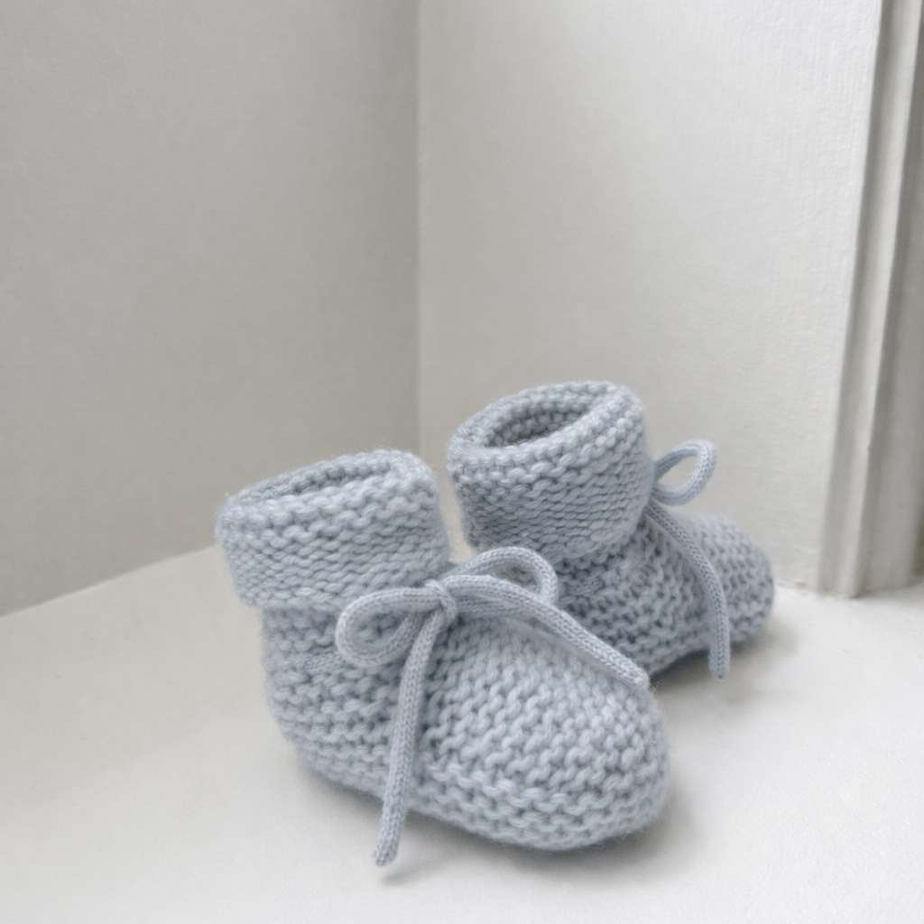 Cashmere Booties Light Blue