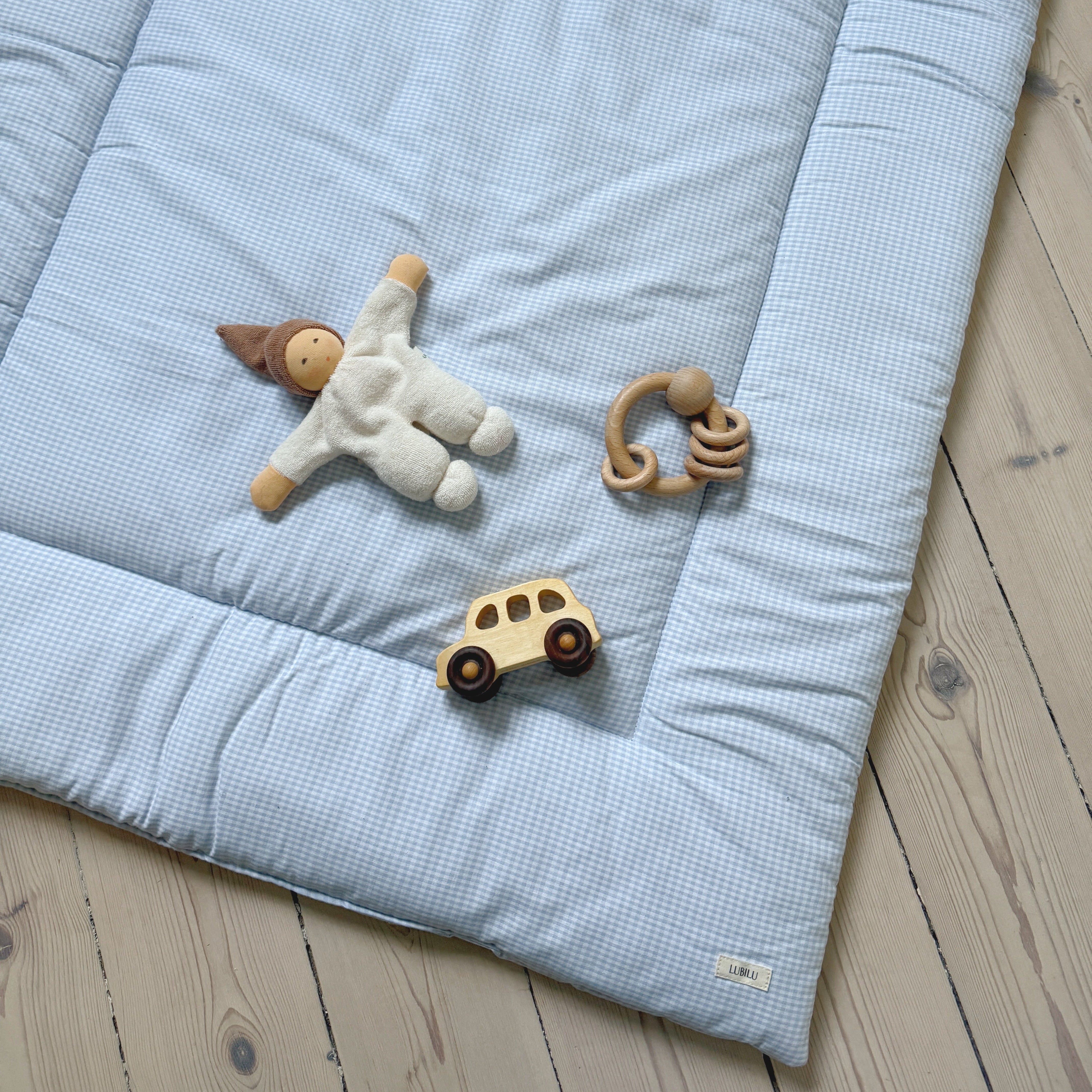 Mini Check Playmat Soft Blue
