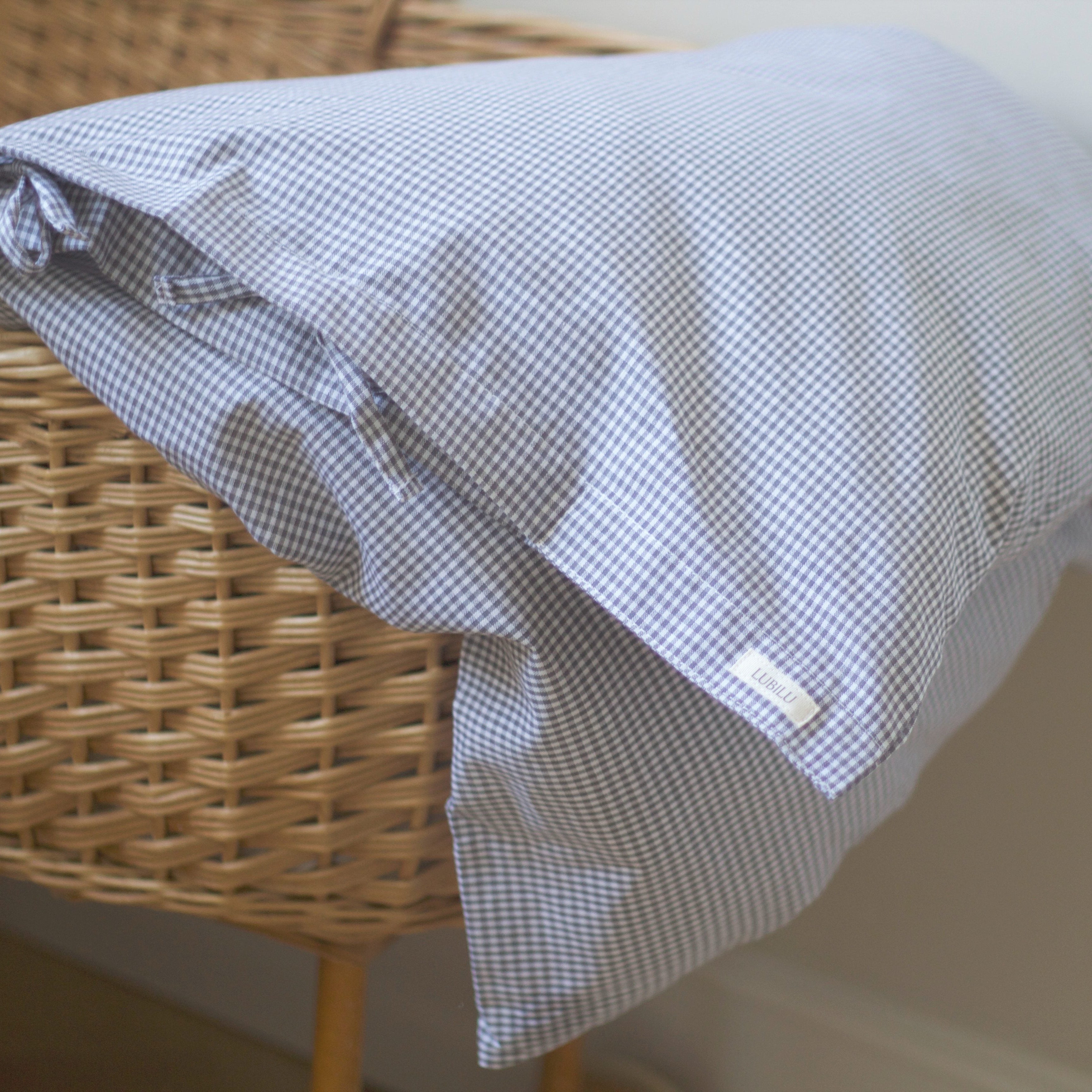 Lubilu Checked Bedding Dark Grey Junior