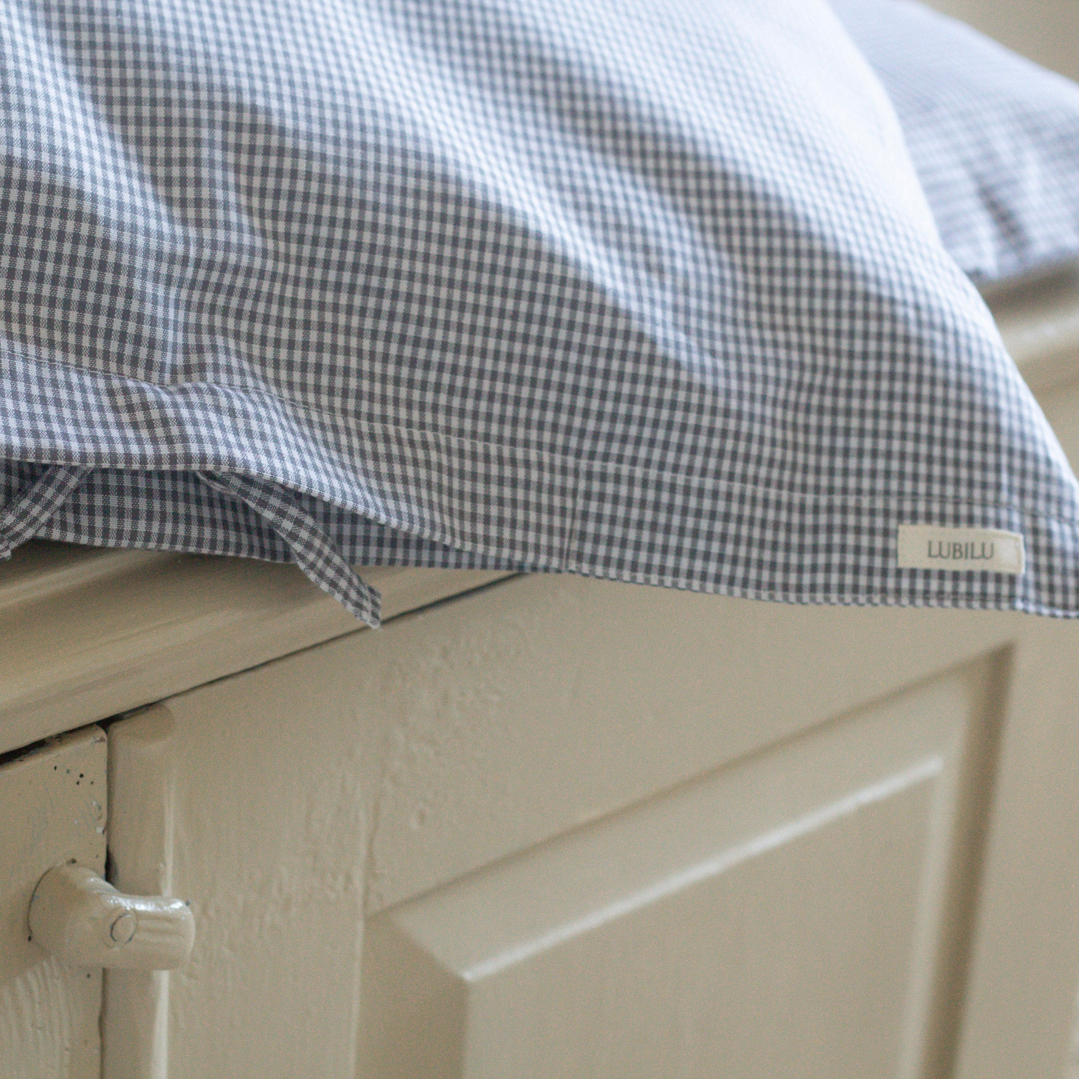 Mini Check Junior Bedding Grey