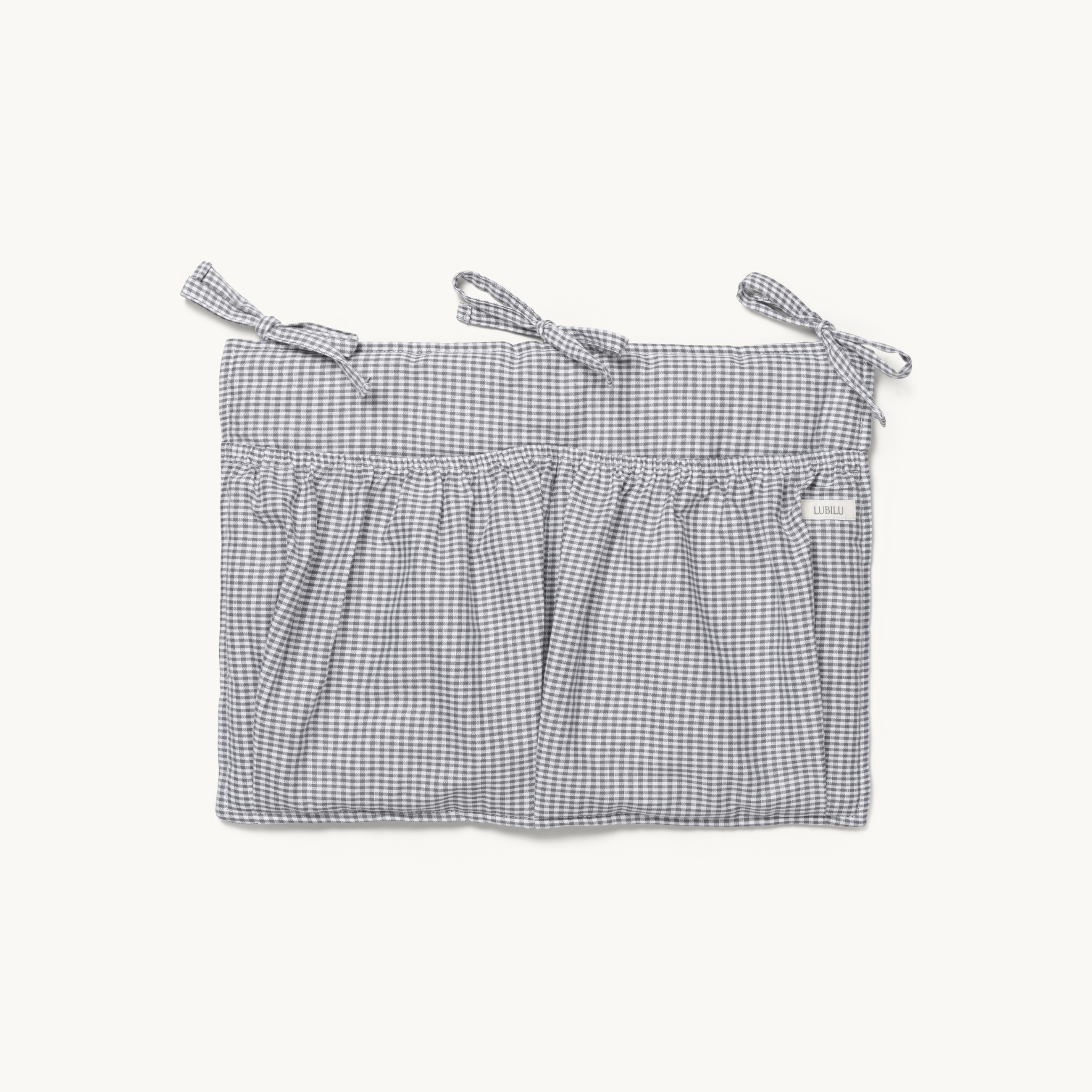 Mini Check Bed Pocket Grey
