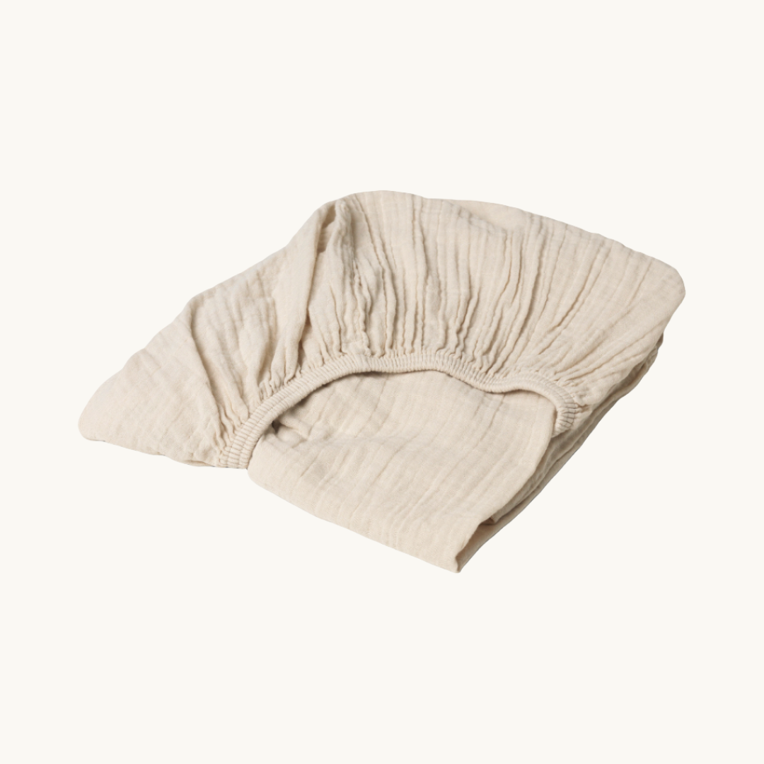 Muslin Fitted Sheet Beige