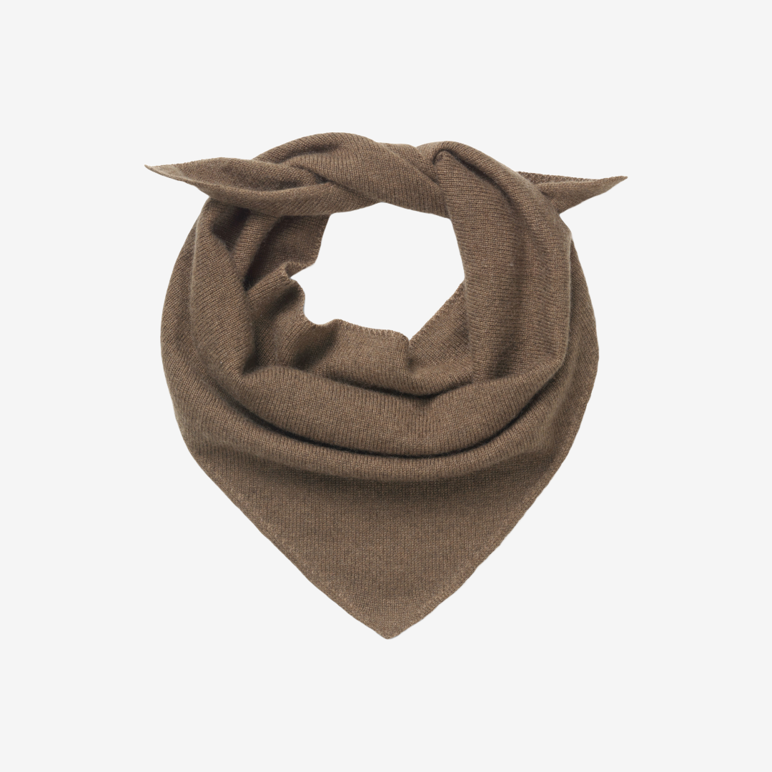 Cashmere Triangle Scarf Brown