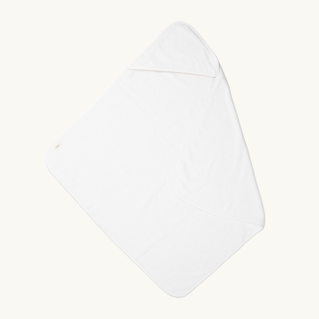 Organic Hooded Towel with Edge Detail Beige