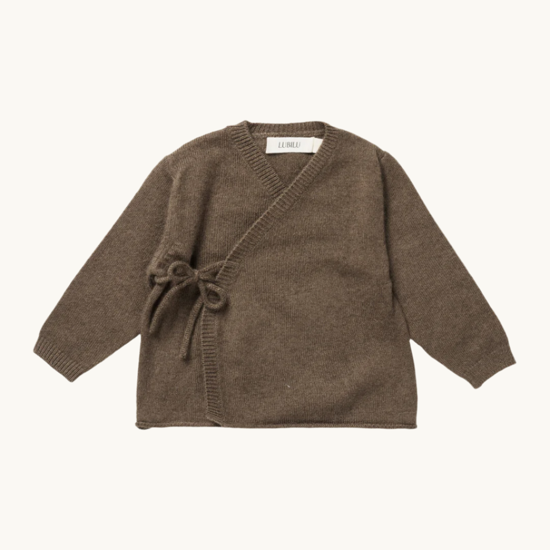 Lubilu Cashmere Wrap Cardigan Brown