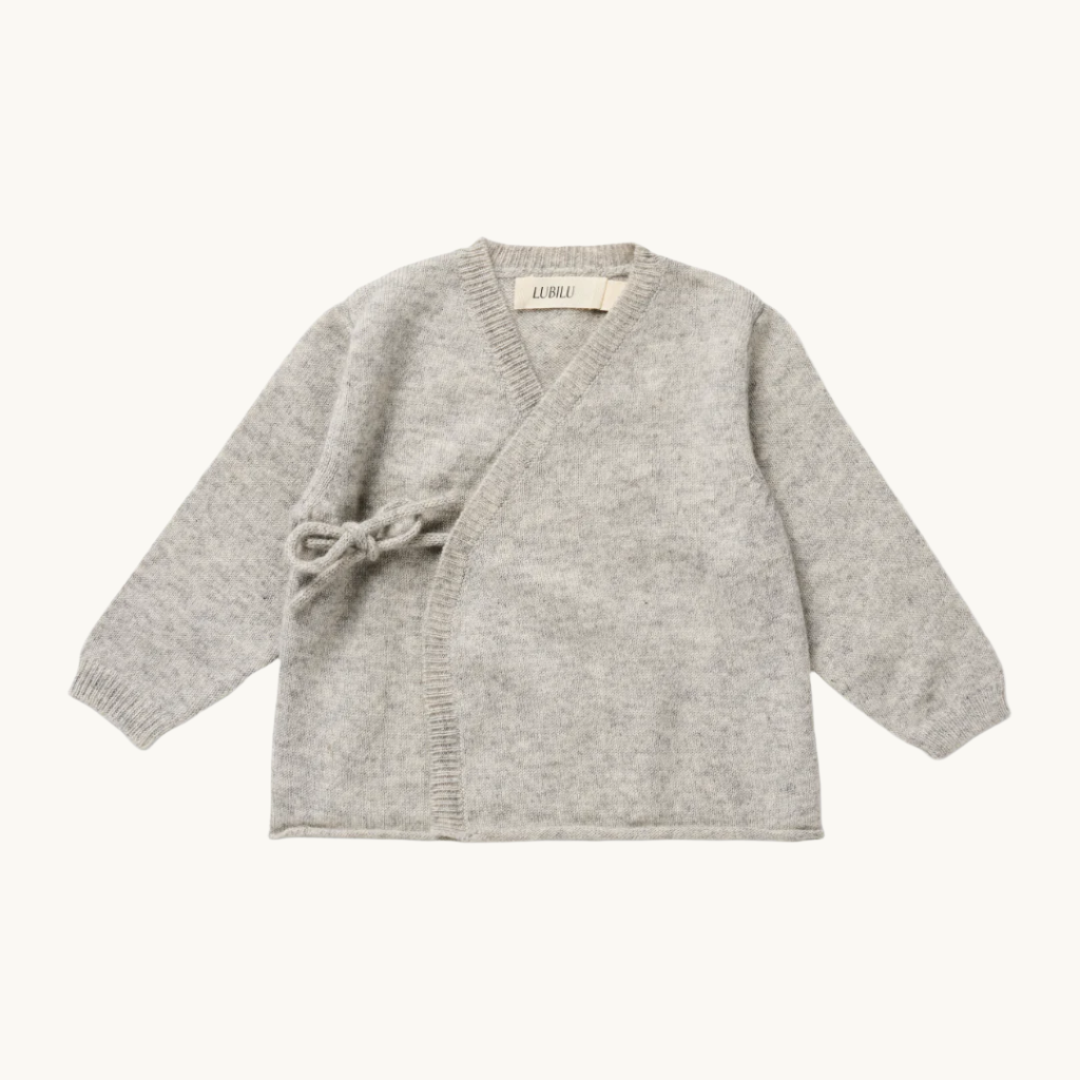 Lubilu Cashmere Wrap Cardigan Grey Melange